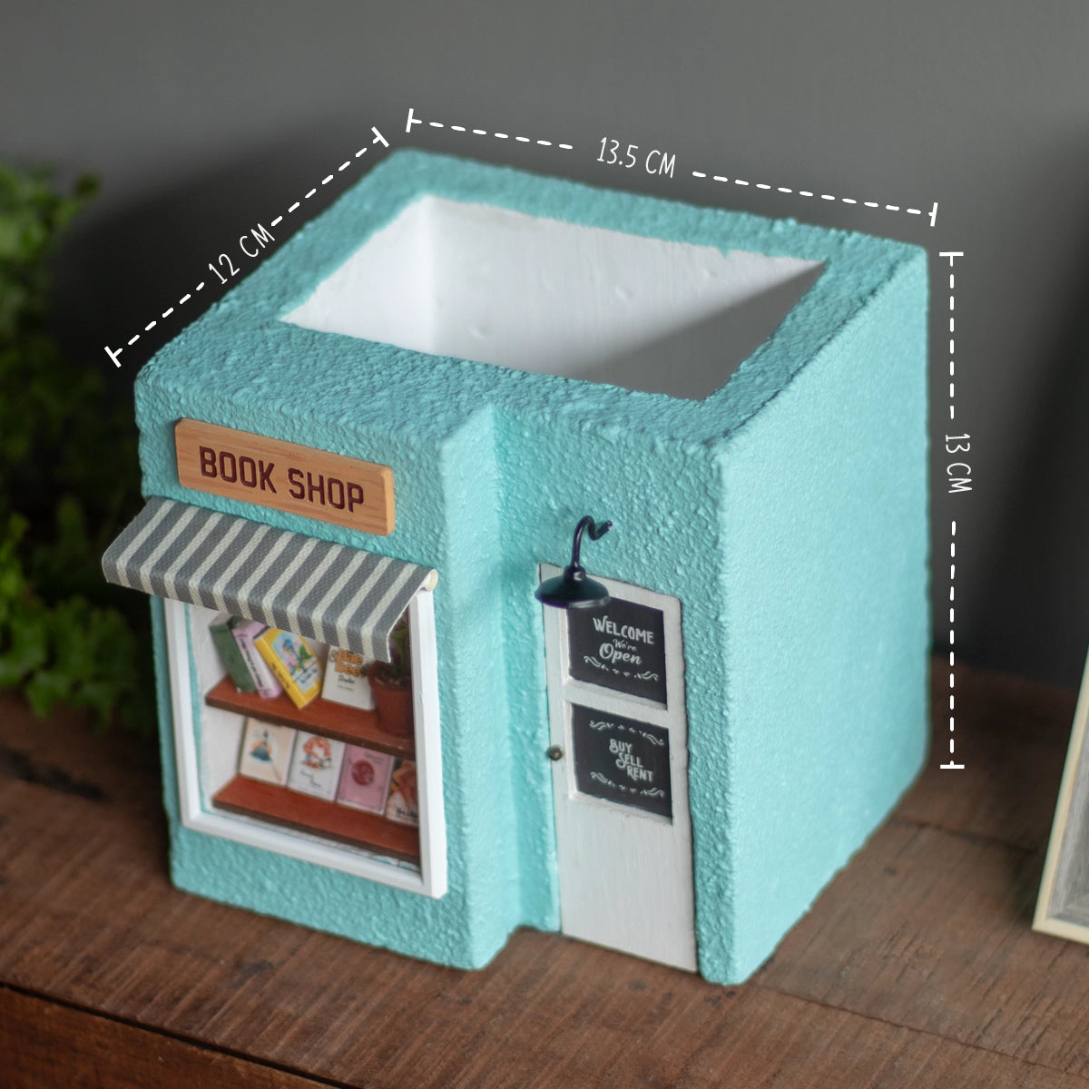 Book Shop Planter (Vintage Blue)