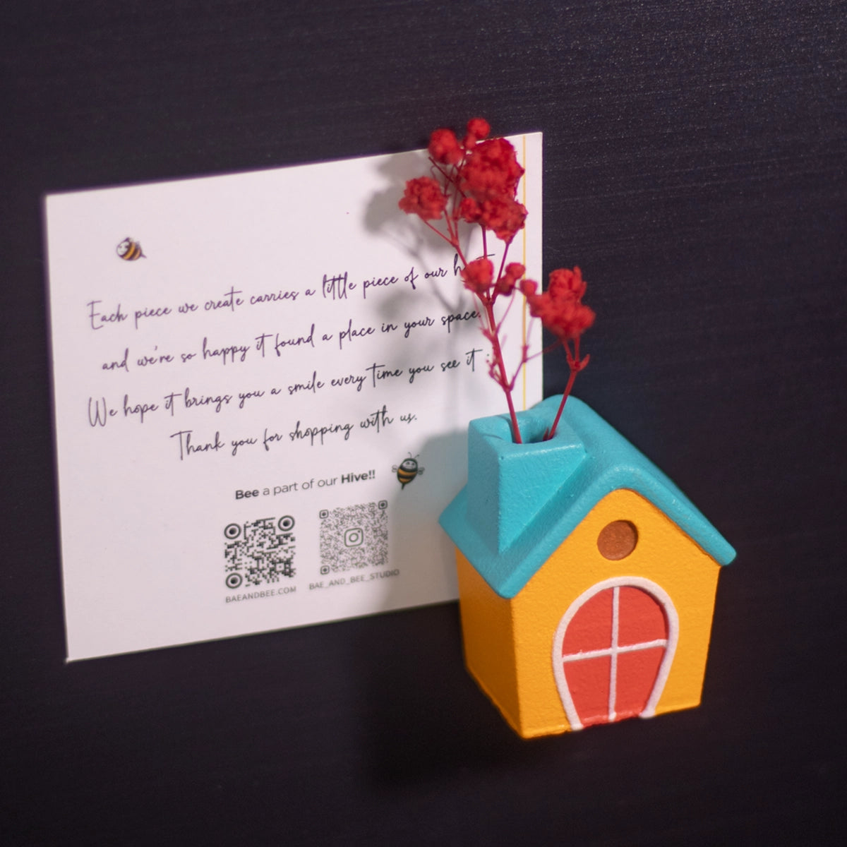 House Fridge Magnet (Blue Roof)