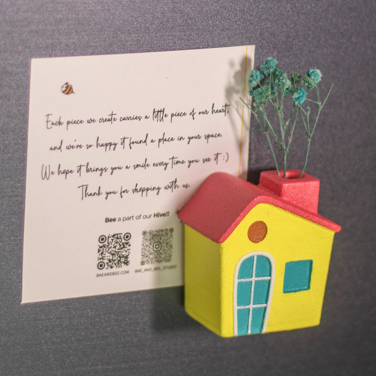 House Fridge Magnet (Pink Roof)