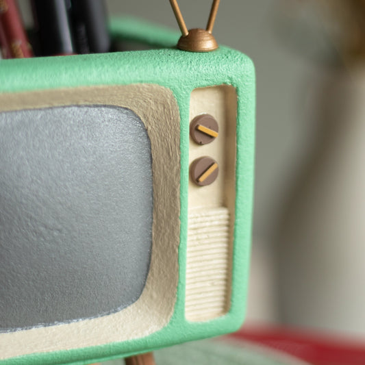 Retro TV Desk Organiser (Mint Green)