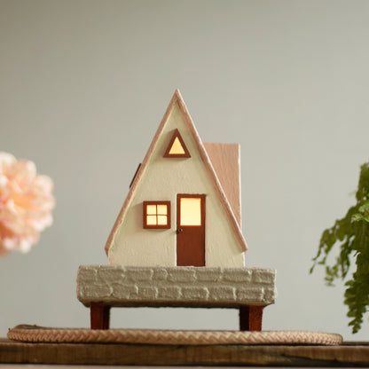 Tealight Cottage (Beige & Brown)