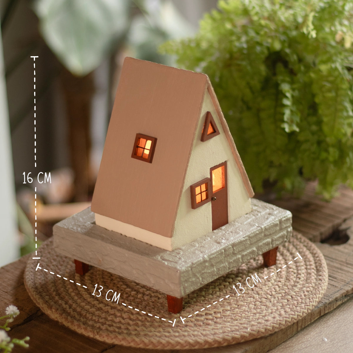 Tealight Cottage (Beige & Brown)