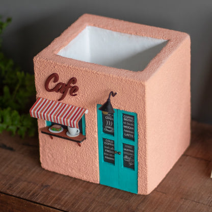 Handmade Miniature Concrete Planter, Handmade gift, Dimensions, Peach