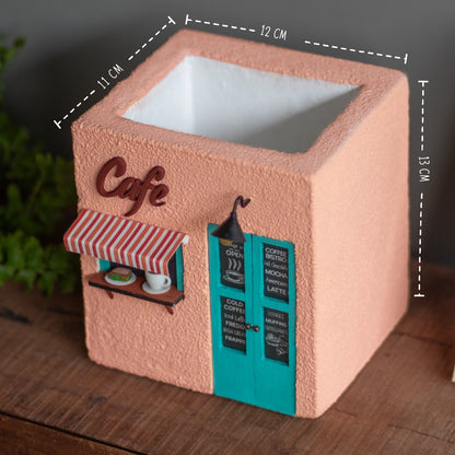 Cafe Planter (Peach & Teal)