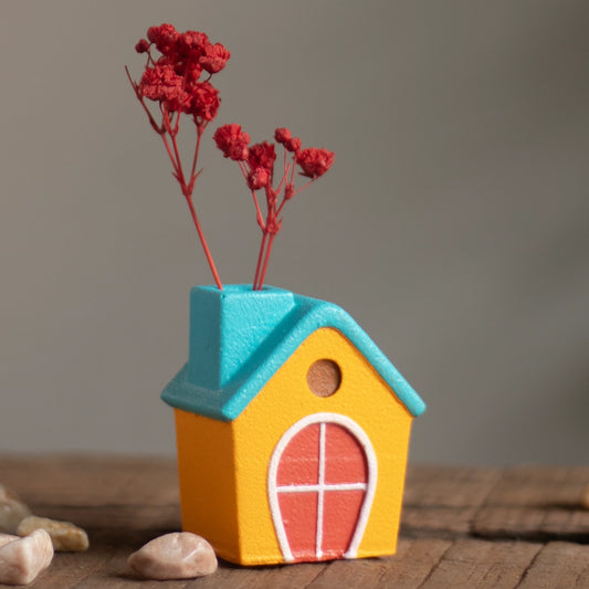 House Fridge Magnet (Blue Roof)