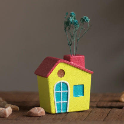 House Fridge Magnet (Pink Roof)