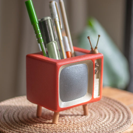 Retro TV Desk Organiser (Retro Red)