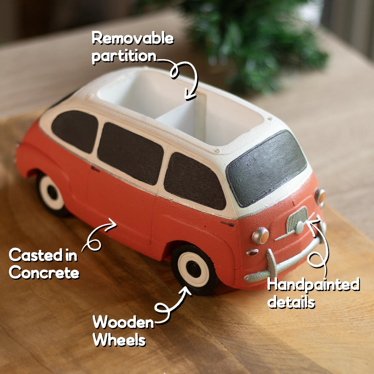 Vintage Van Desk Organizer (Hot red)