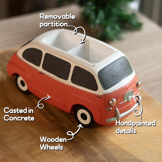 Vintage Van Desk Organizer (Hot red)