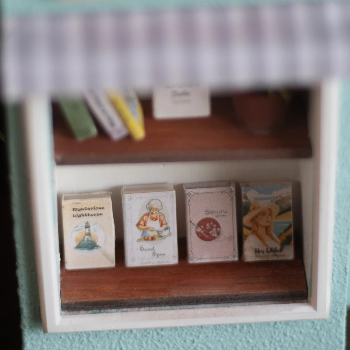 Handmade Miniature Concrete Planter, Handmade gift, Books, Blue