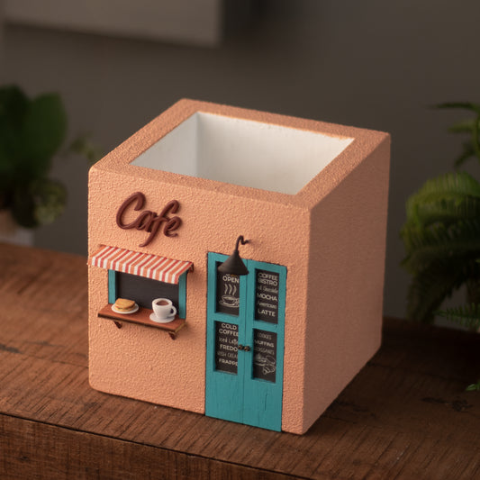 Cafe Planter (Peach & Teal)