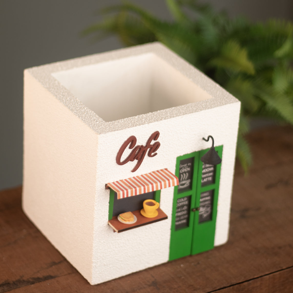 Cafe Planter (White & Green)