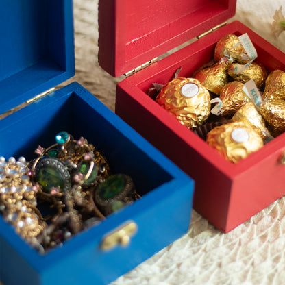 The Festive Boxes - Set of 2 (Royal Blue & Crimson Red)
