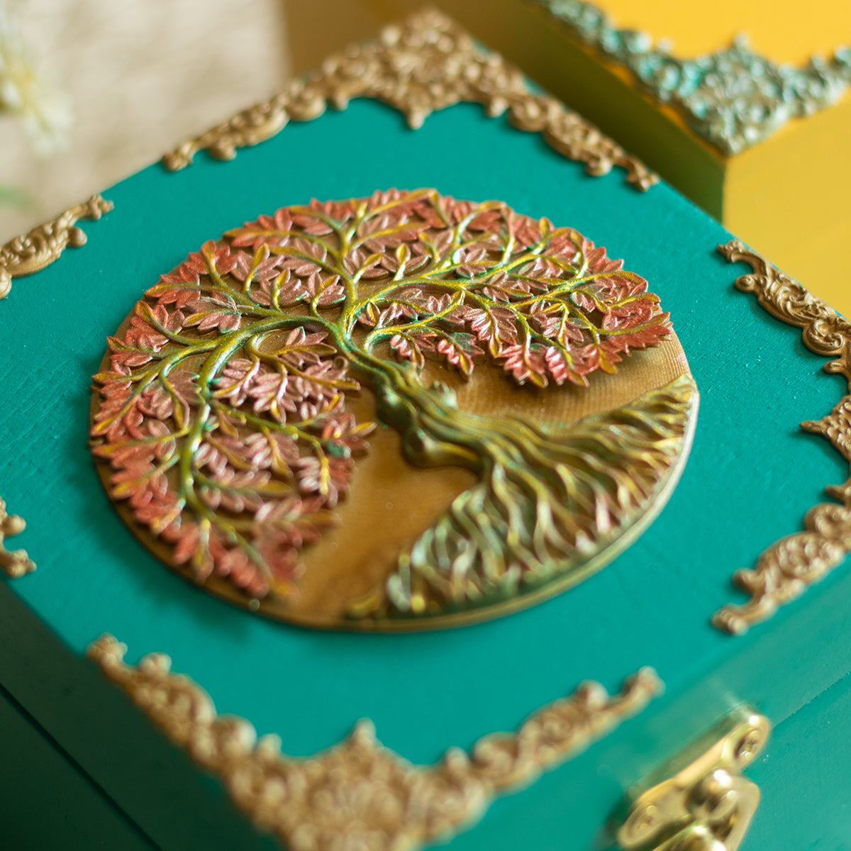The Festive Boxes - set of 2 (Saffron Yellow & Teal)