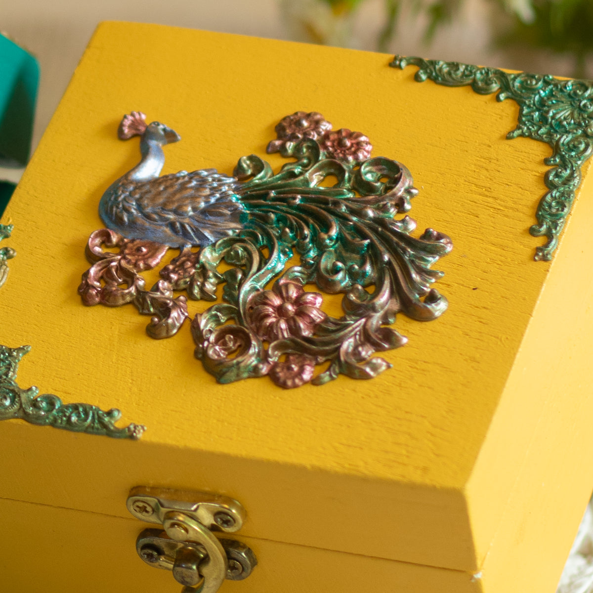 The Festive Boxes - set of 2 (Saffron Yellow & Teal)